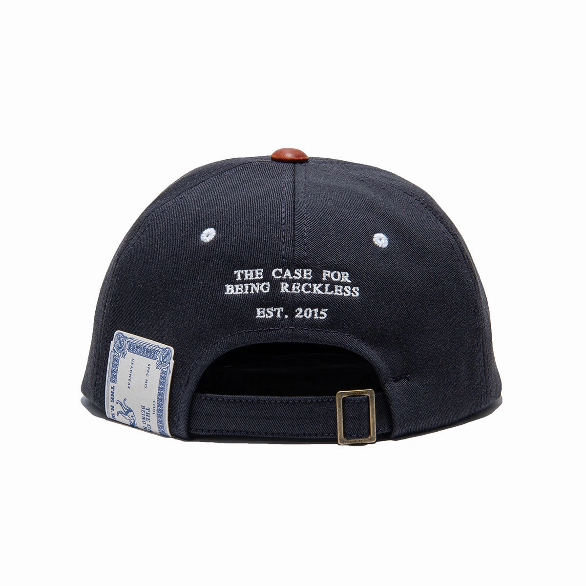 2 TONE LEATHER COTTON CAP - Navy