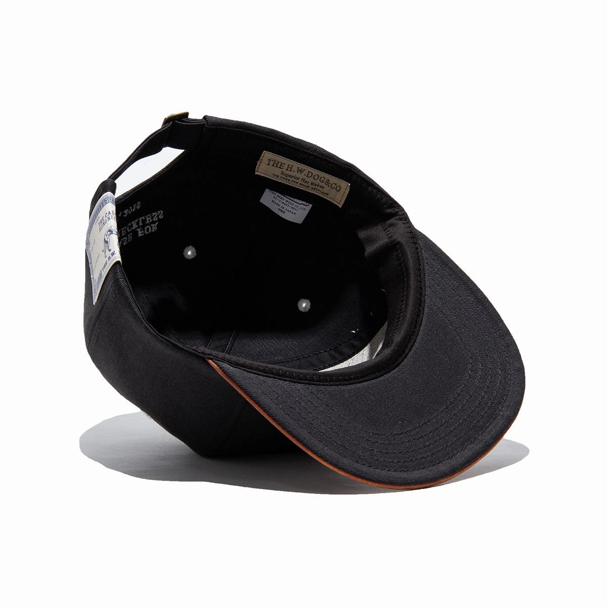 2 TONE LEATHER COTTON CAP - Navy
