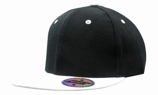 6 Panel American-T Flat Peak 2 Tone Cap - Custom Embroidered
