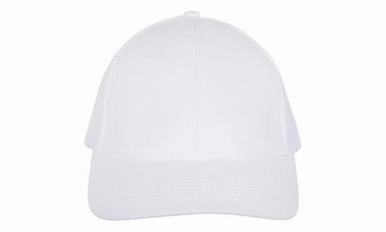 6 Panel Brush Cotton Cap with Mesh Back - Custom Embroidered