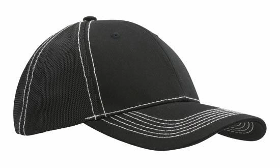 6 Panel Chino Twill Cap with Hi-Tech Mesh - Custom Embroidered