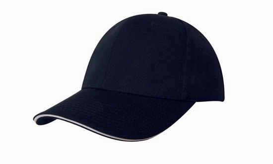 6 Panel Chino Twill Cap with Sandwich - Custom Embroidered