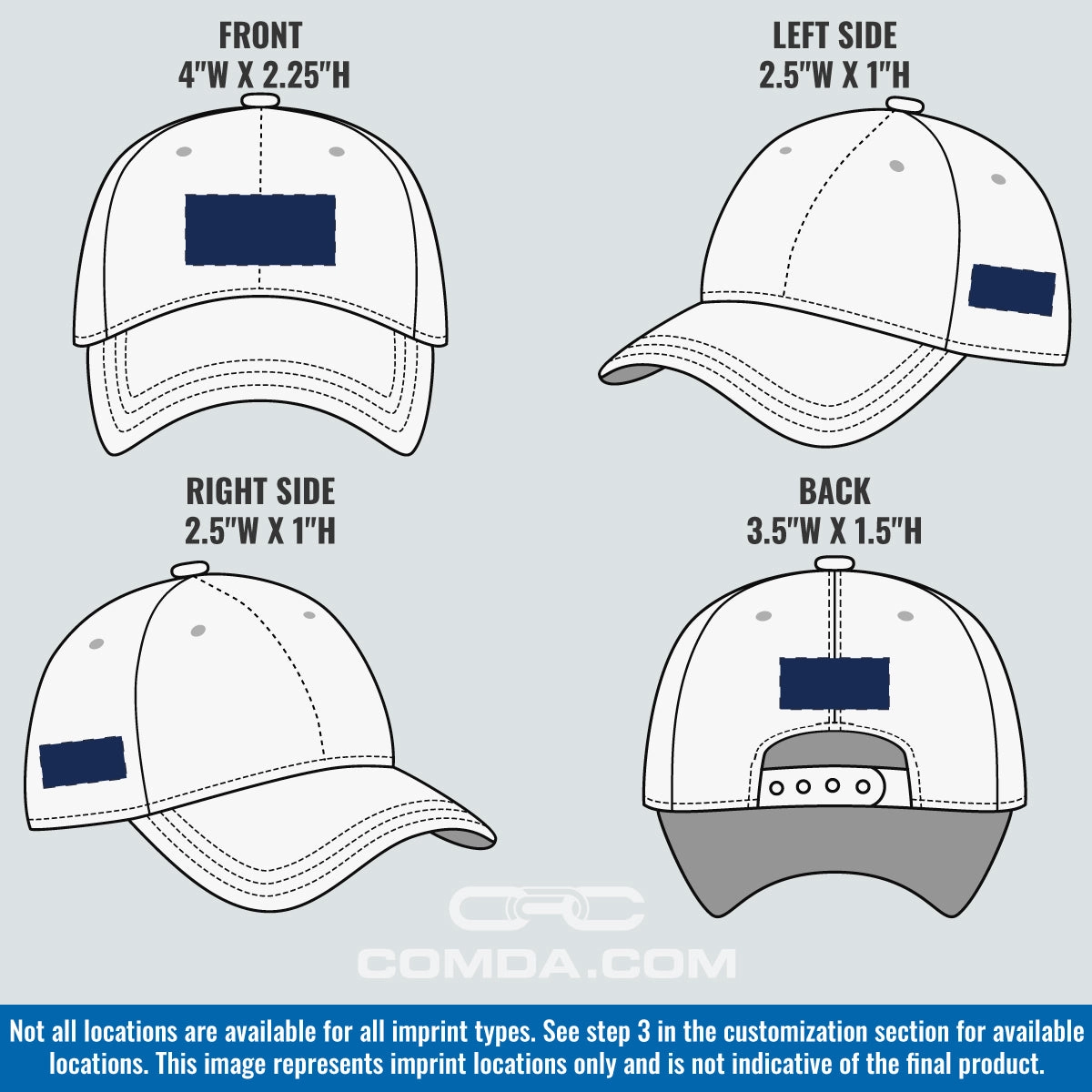 6 Panel Double Pique Dream Fit Cap - Custom Embroidered