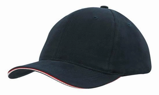 6 Panel HBC Double Sandwich Cap - Custom Embroidered