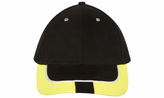 6 Panel HBC Reflective Trim-Tab On Peak Cap - Custom Embroidered
