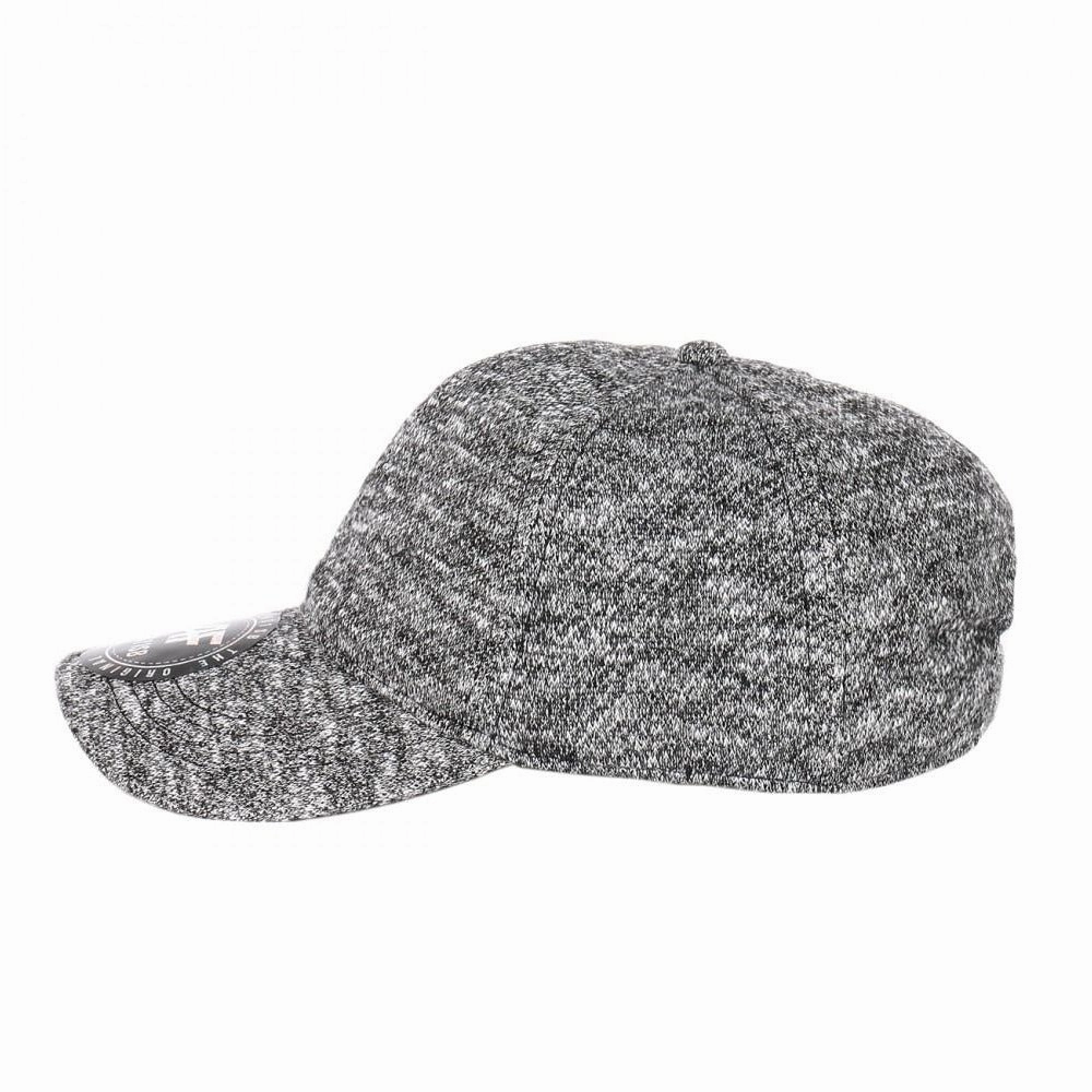 6 Panel Low Profile Soft Marled Cotton Curved Visor Baseball Cap with Buckle Back Closure