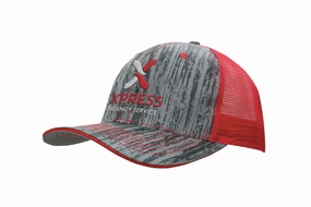 6 Panel Woodprint Poly Twill Tone Mesh Cap - Custom Embroidered