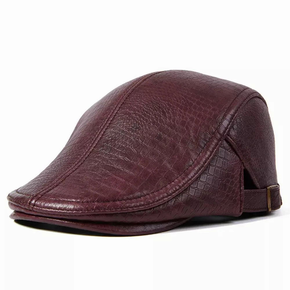 Aberdeen Genuine Leather Duckbill Flat Cap