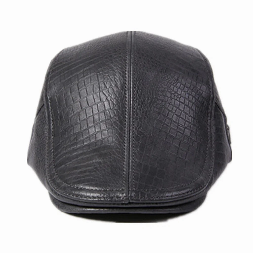 Aberdeen Genuine Leather Duckbill Flat Cap