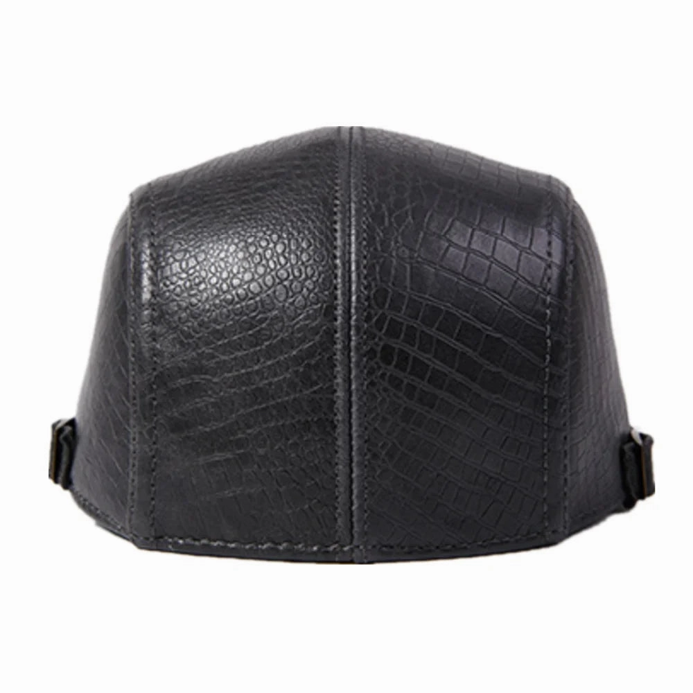 Aberdeen Genuine Leather Duckbill Flat Cap