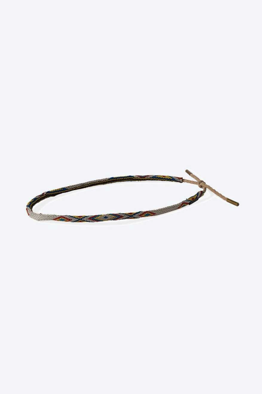 Adjustable Beaded Hat Band - White/Natural