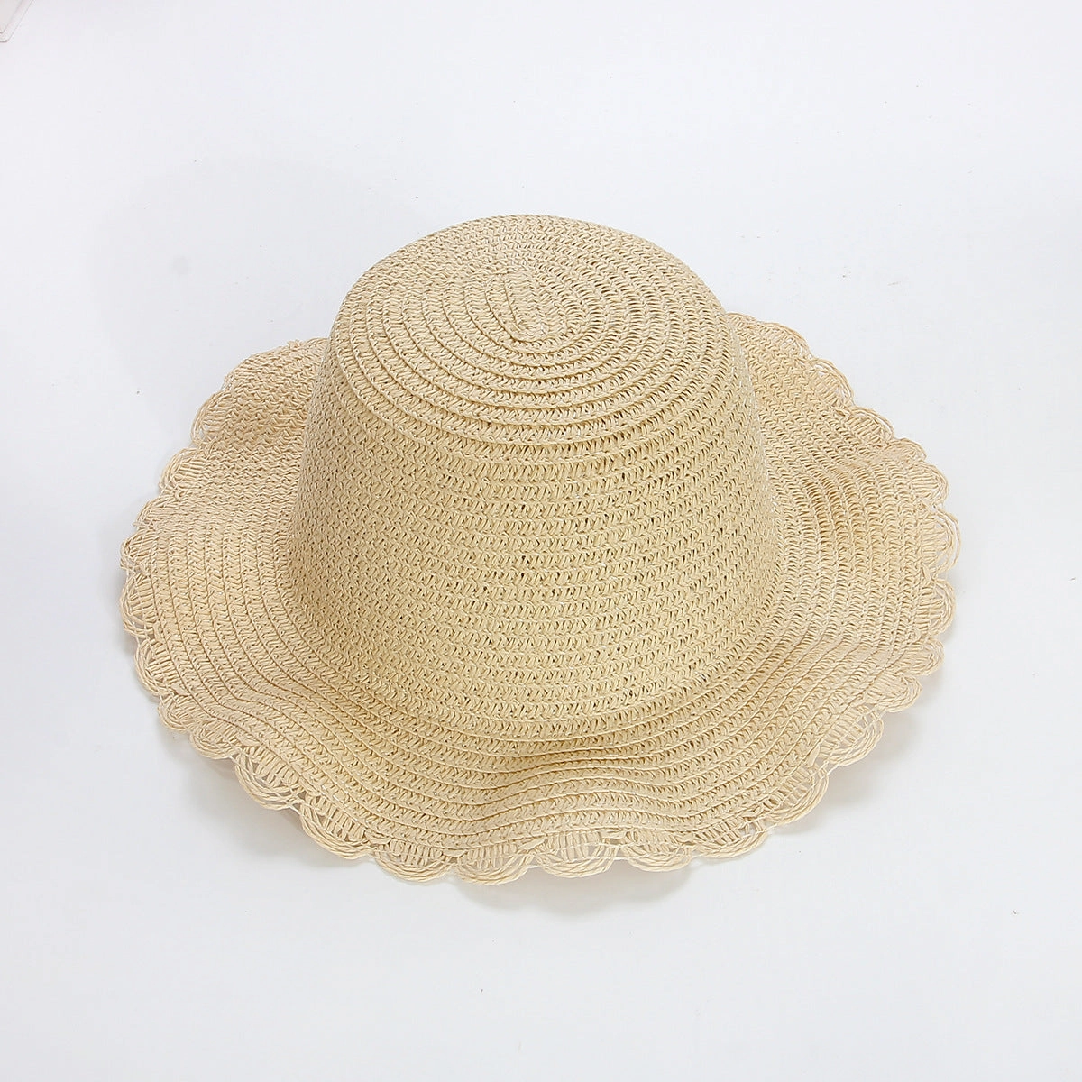 Adjustable Kids Wave Straw Hat Sun Protection Hat Blank