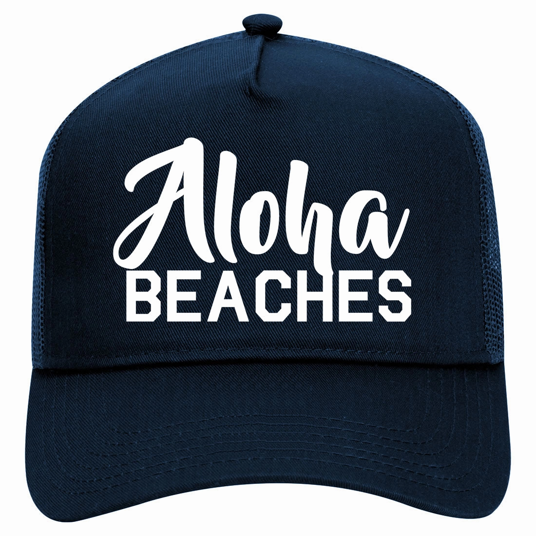 Aloha Beaches Retro Adult 5 Panel Mesh Trucker Hat