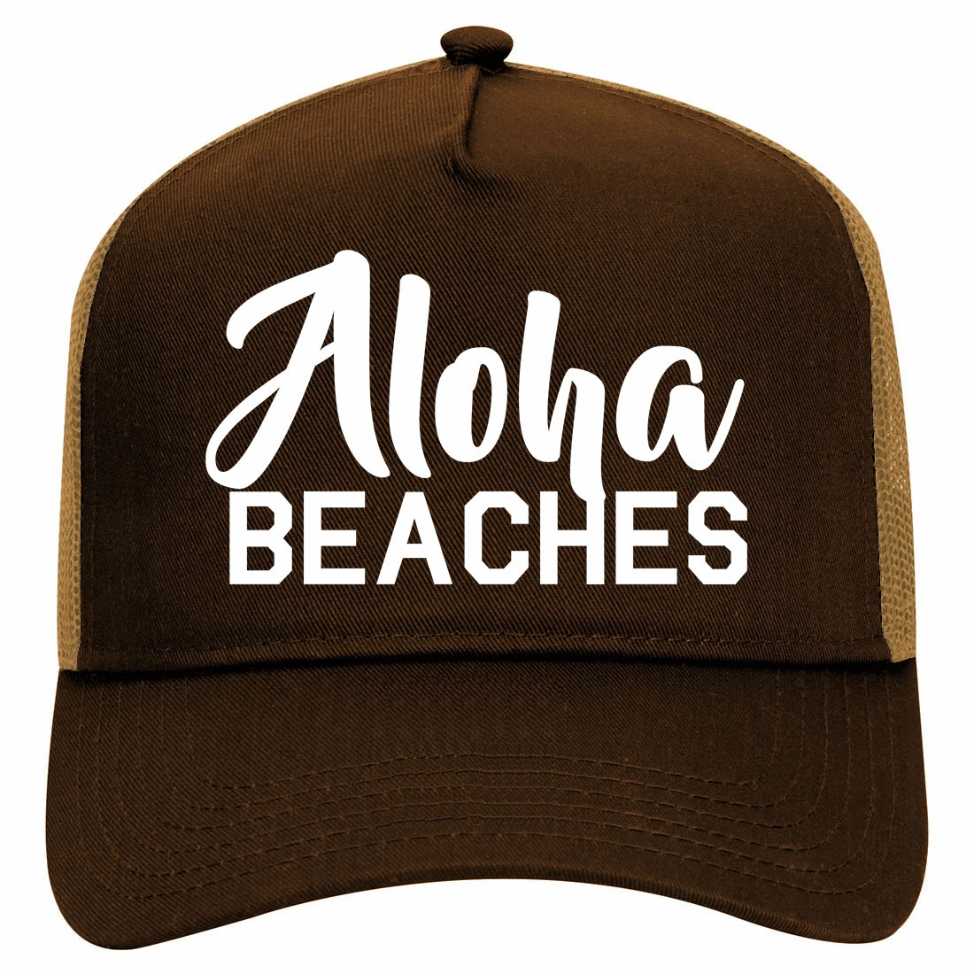 Aloha Beaches Retro Adult 5 Panel Mesh Trucker Hat
