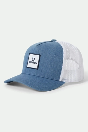 Alpha Block NetPlus Trucker Hat - Denim/White