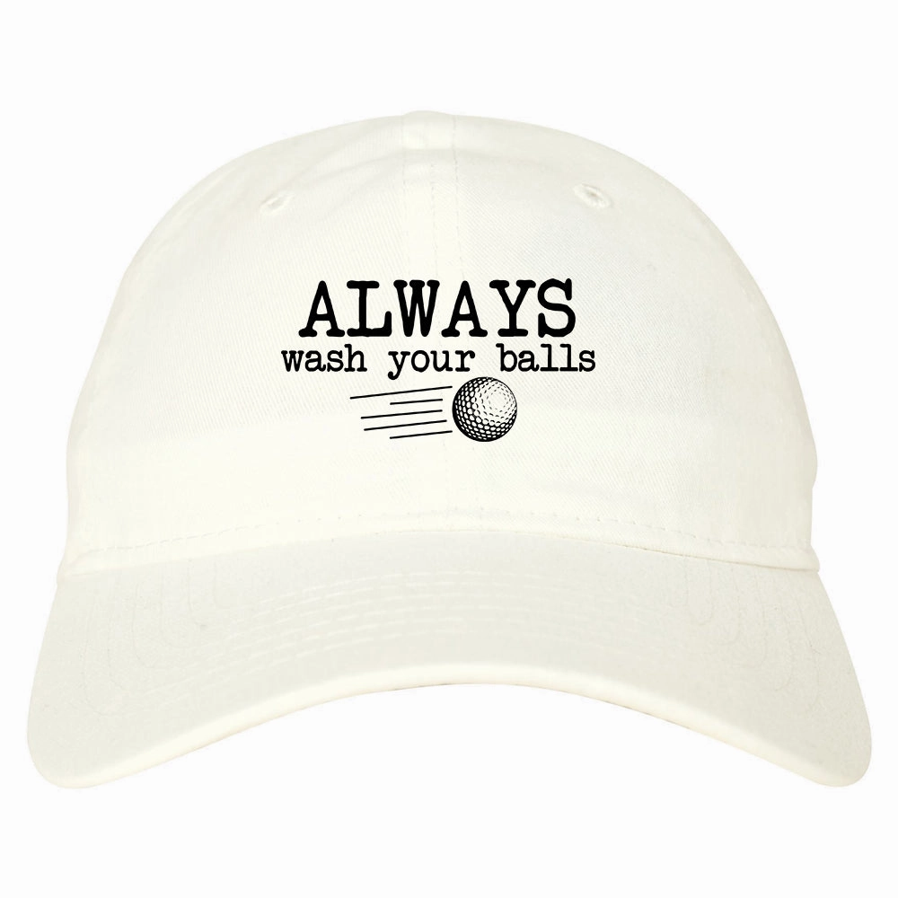Always Wash Your Balls Funny Golf Mens Dad Hat