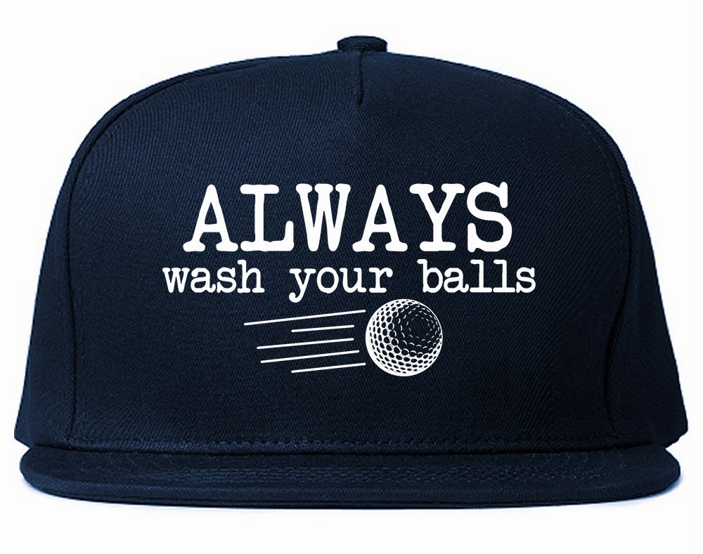 Always Wash Your Balls Funny Golf Mens Snapback Hat