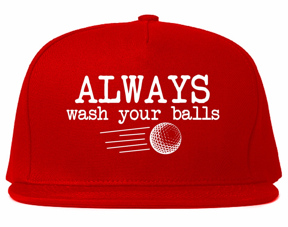 Always Wash Your Balls Funny Golf Mens Snapback Hat
