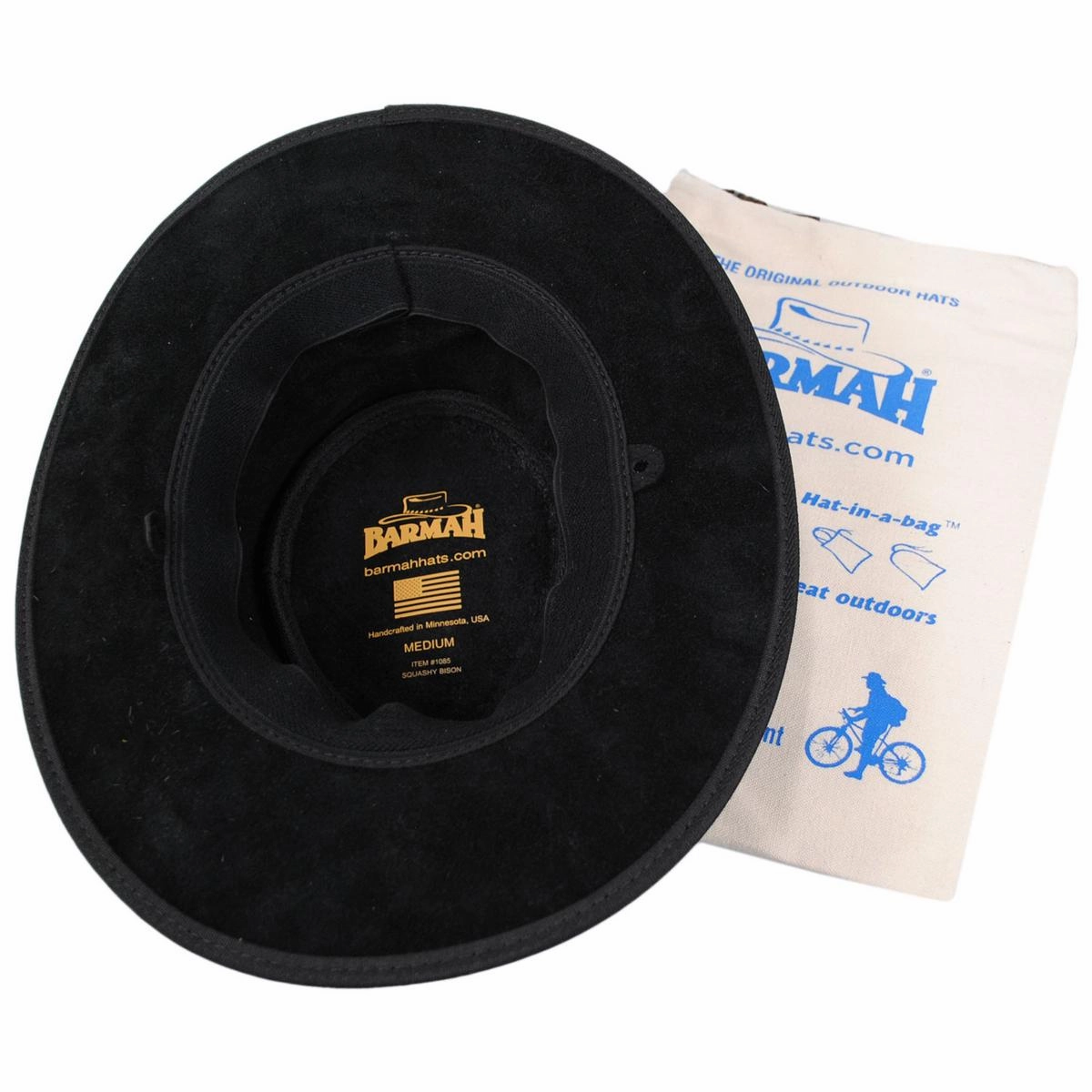 American Bison Leather Foldaway Drover Hat