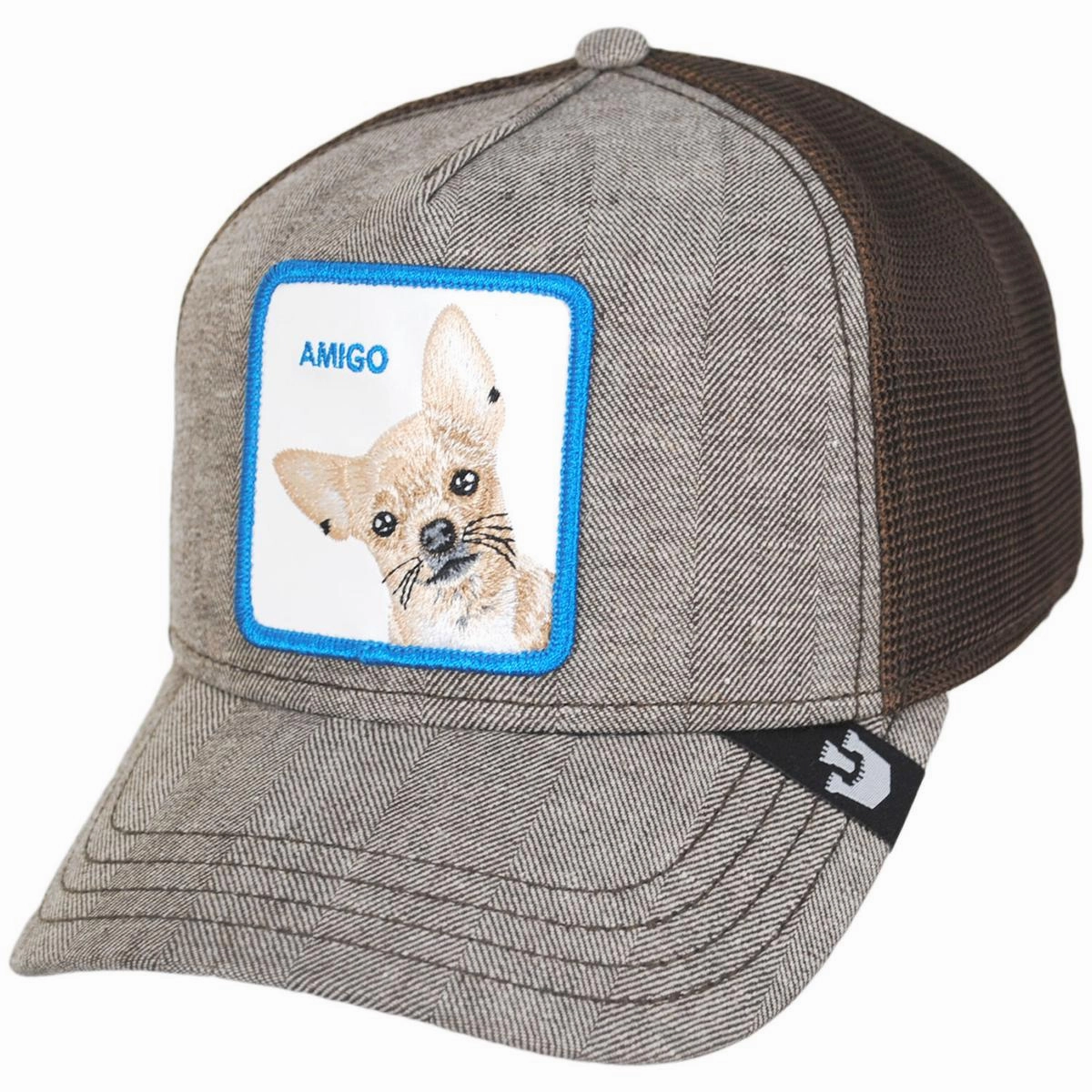 Amigo Herringbone Mesh Trucker Snapback Baseball Cap
