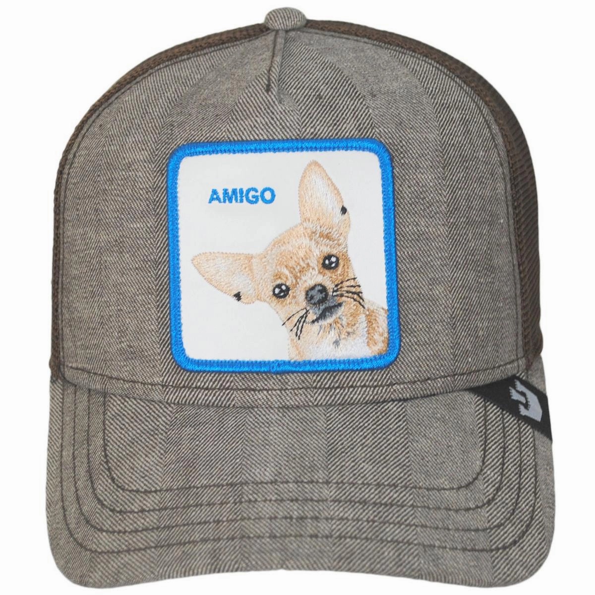 Amigo Herringbone Mesh Trucker Snapback Baseball Cap