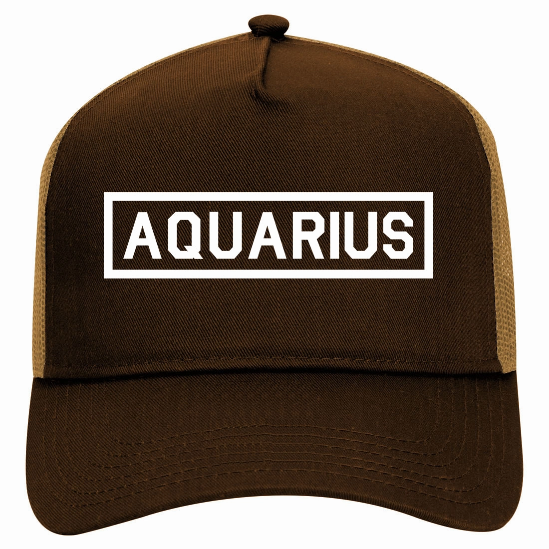 Aquarius Horoscope Astrology Sign Retro Adult 5 Panel Mesh Trucker Hat