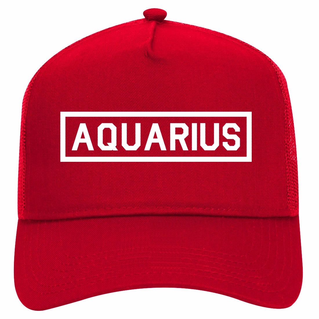 Aquarius Horoscope Astrology Sign Retro Adult 5 Panel Mesh Trucker Hat
