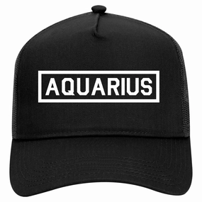 Aquarius Horoscope Astrology Sign Retro Adult 5 Panel Mesh Trucker Hat