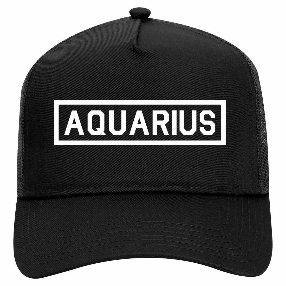 Aquarius Horoscope Astrology Sign Retro Adult 5 Panel Mesh Trucker Hat