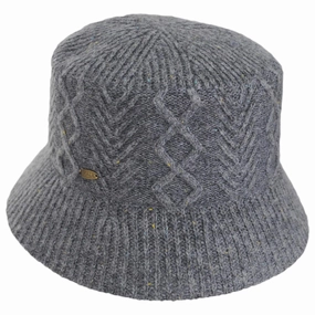 Aran Cable Knit Wool Blend Bucket Hat