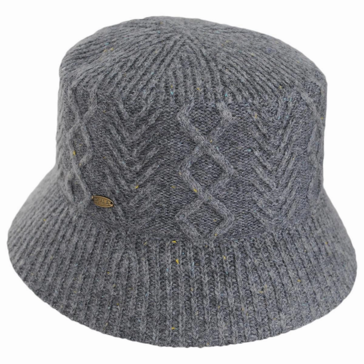 Aran Cable Knit Wool Blend Bucket Hat