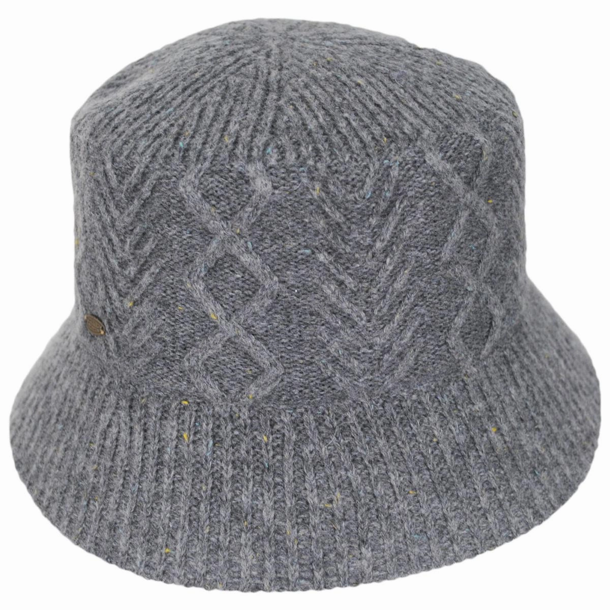 Aran Cable Knit Wool Blend Bucket Hat