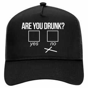 Are You Drunk Funny Beer Drinking Party Retro Adult 5 Panel Mesh Trucker Hat