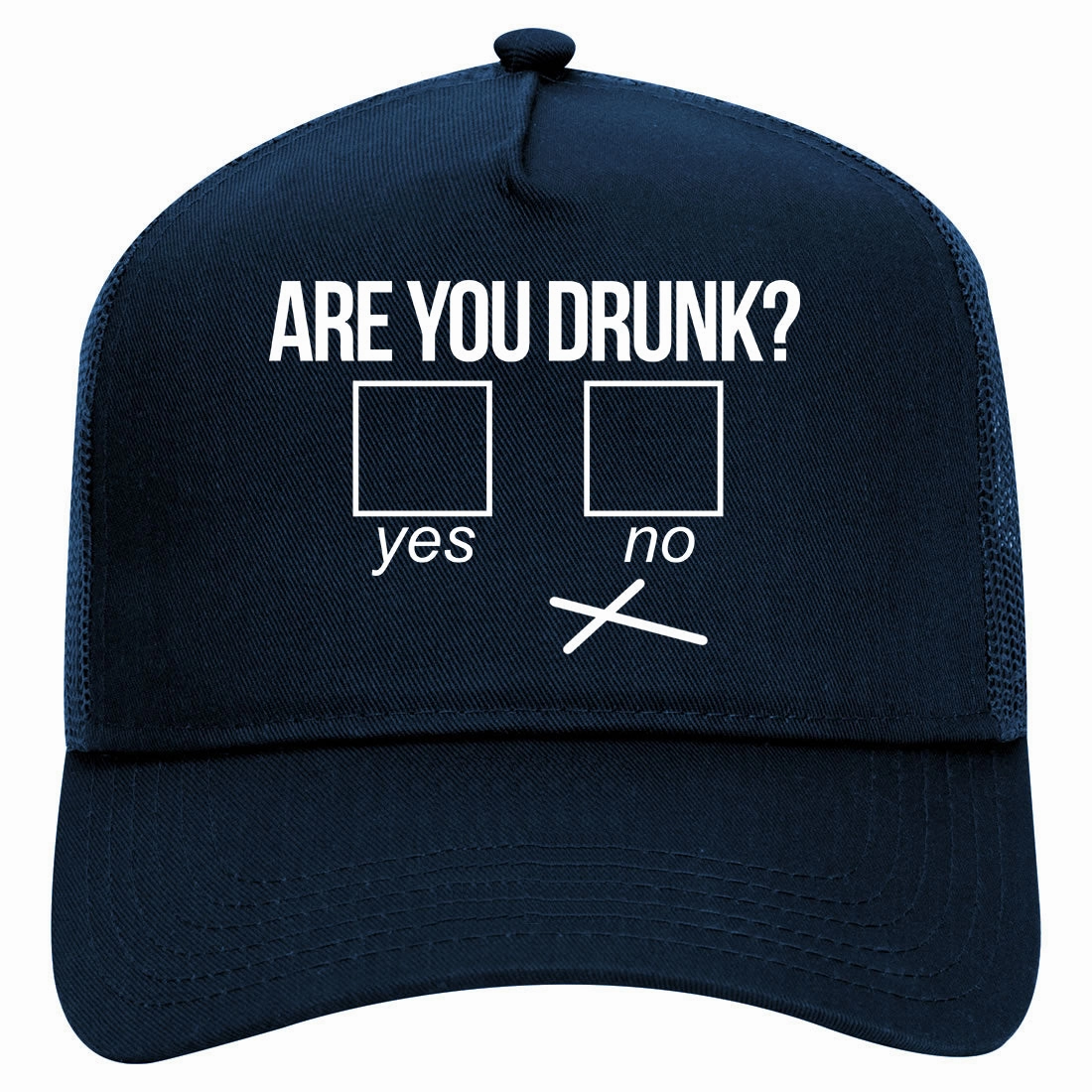 Are You Drunk Funny Beer Drinking Party Retro Adult 5 Panel Mesh Trucker Hat