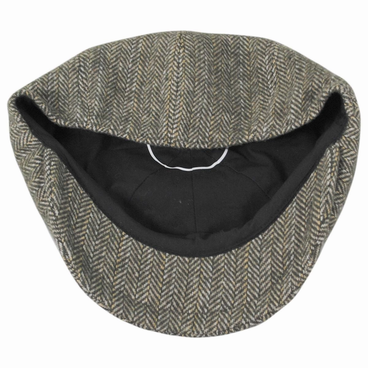 Arley Wool Blend Herringbone 8 Panel Cap - Kelp