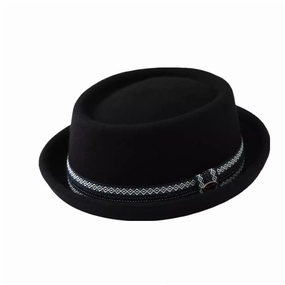 Artaud Black Wool Porkpie Hat