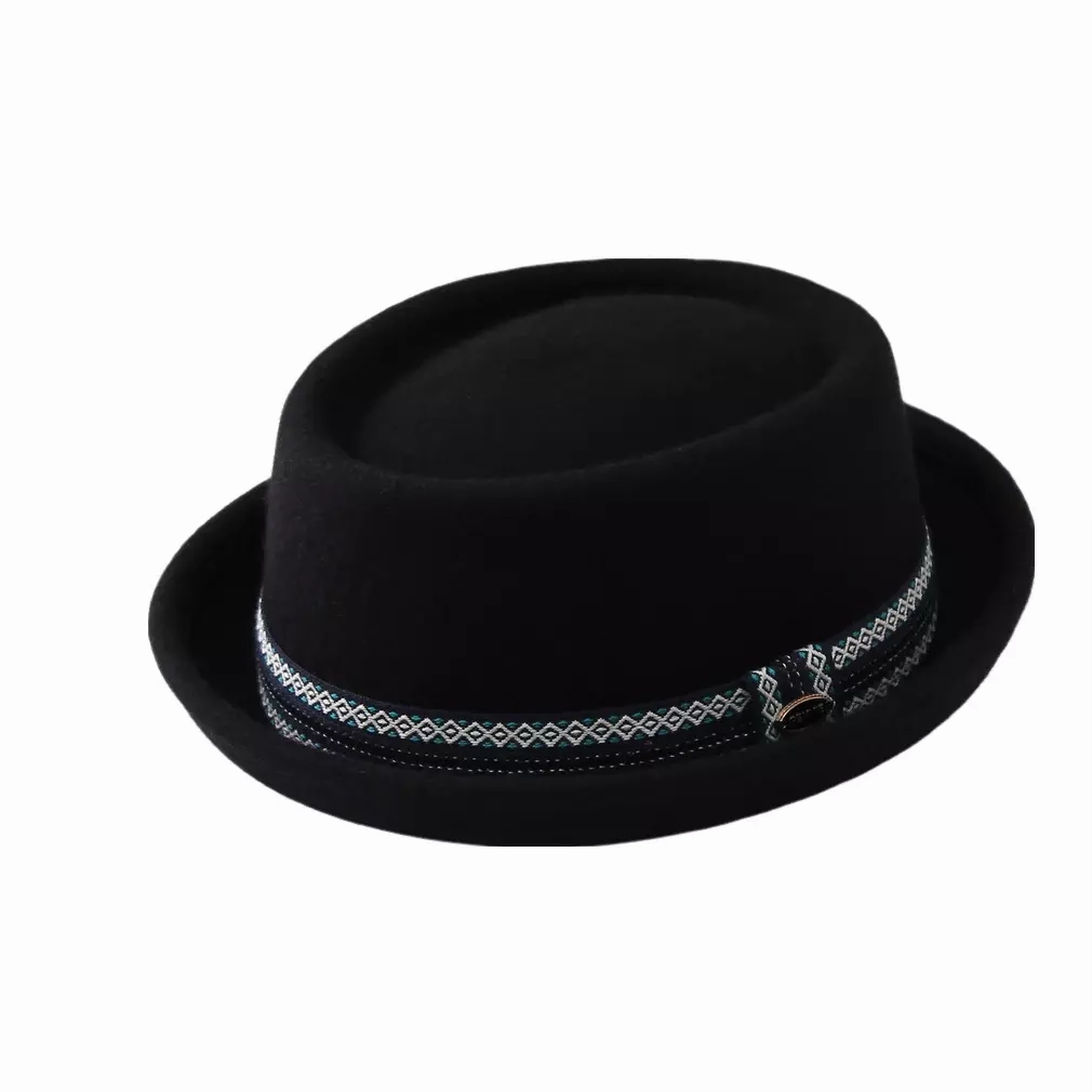 Artaud Black Wool Porkpie Hat