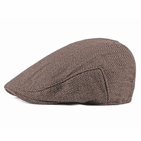 Asis Herringbone Cotton Flat Cap