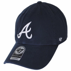 Atlanta Braves MLB Clean Up Strapback Baseball Cap Dad Hat