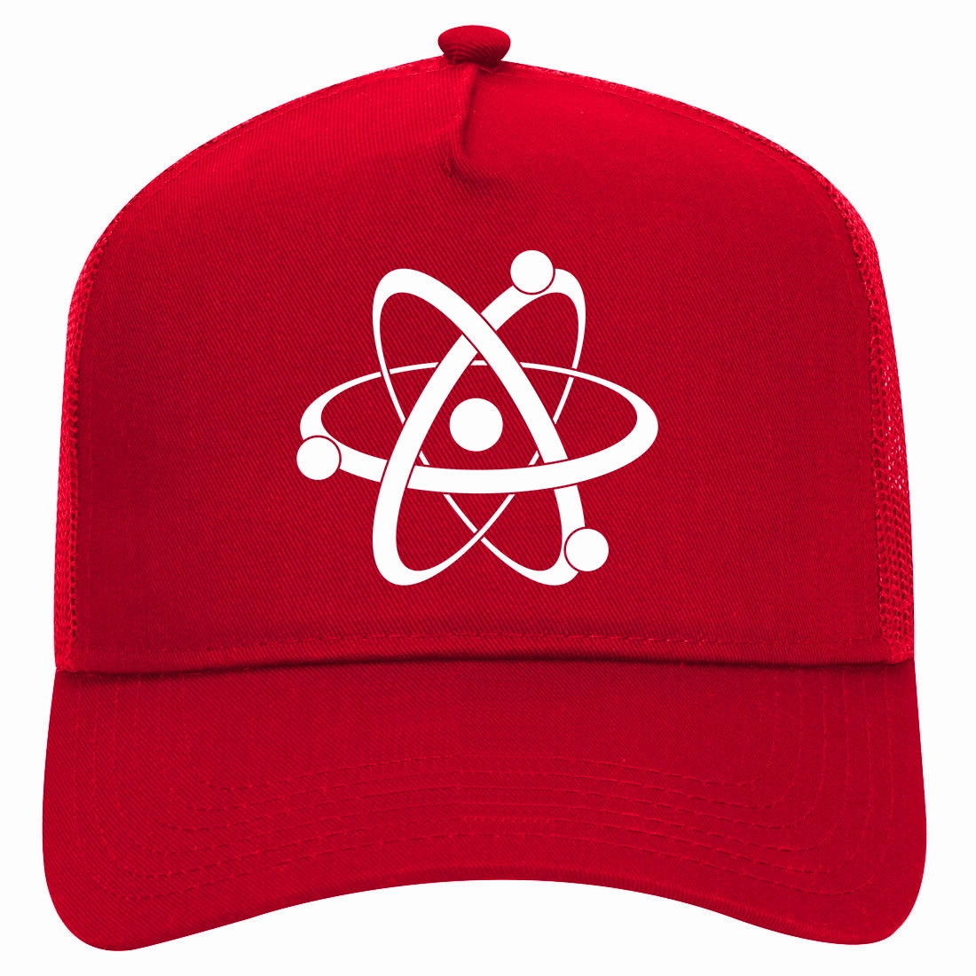 Atom Symbol Science Retro Adult 5 Panel Mesh Trucker Hat