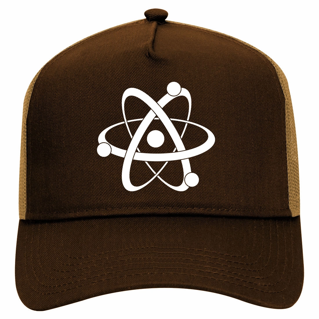 Atom Symbol Science Retro Adult 5 Panel Mesh Trucker Hat