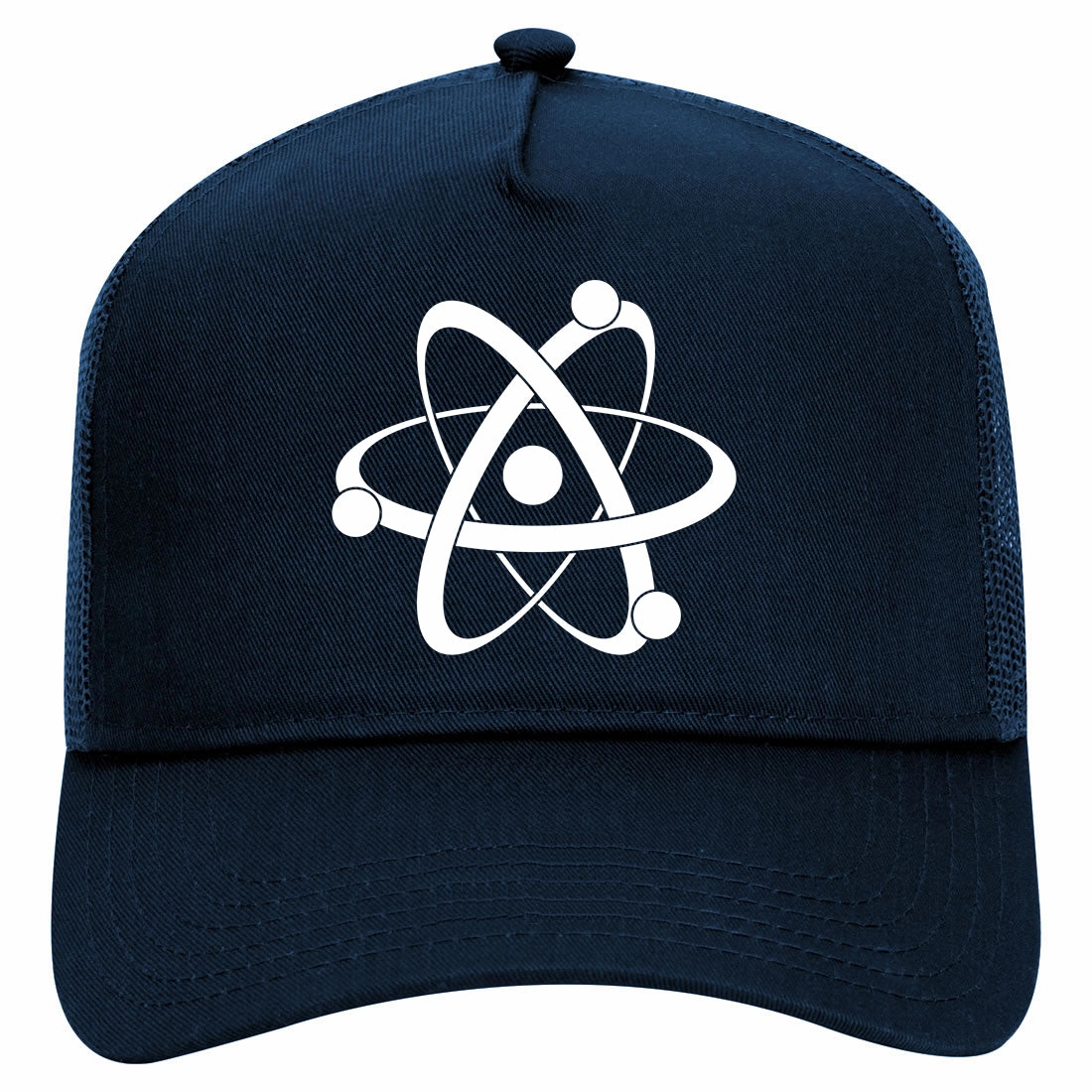Atom Symbol Science Retro Adult 5 Panel Mesh Trucker Hat