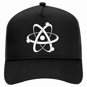 Atom Symbol Science Retro Adult 5 Panel Mesh Trucker Hat