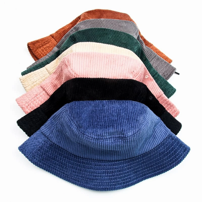 Autumn Plain Corduroy Bucket Hat