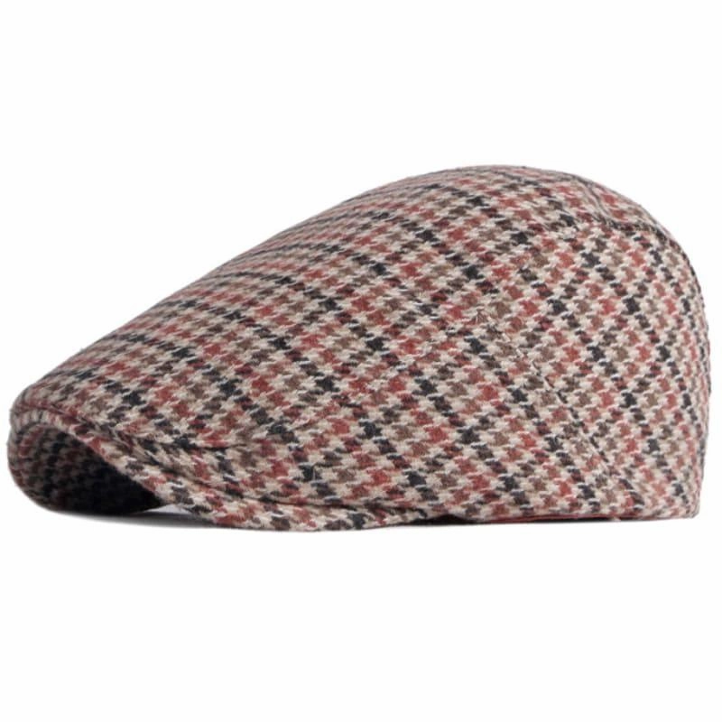B&T Plaid Houndstooth Flat Cap