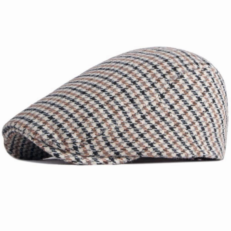 B&T Plaid Houndstooth Flat Cap