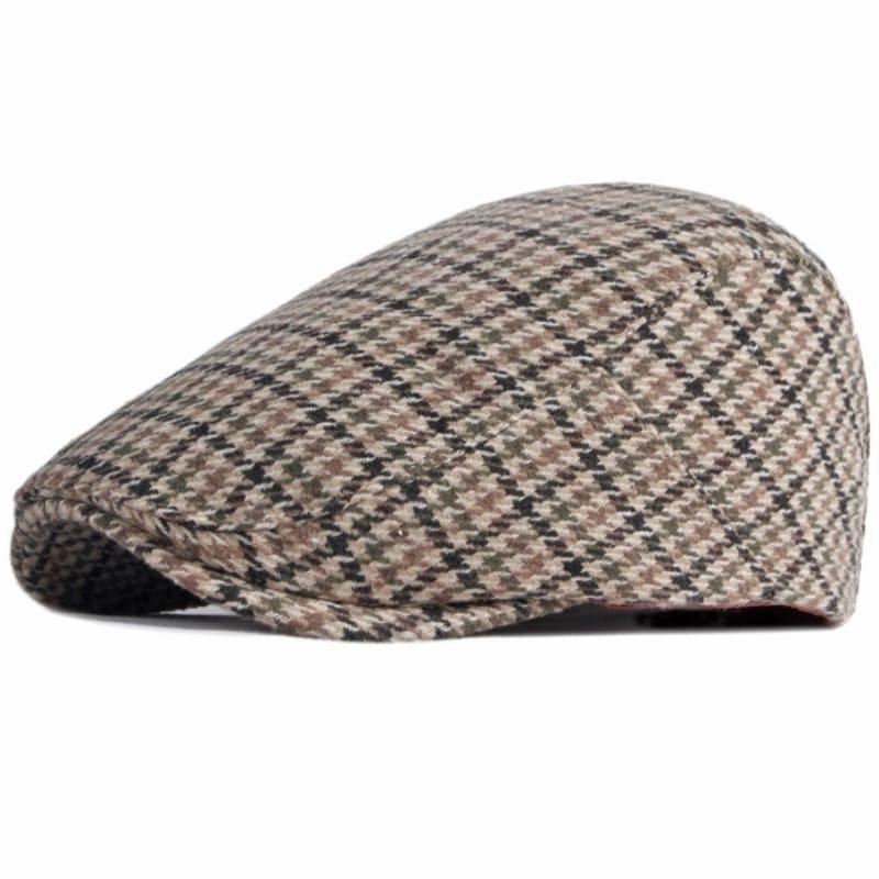 B&T Plaid Houndstooth Flat Cap