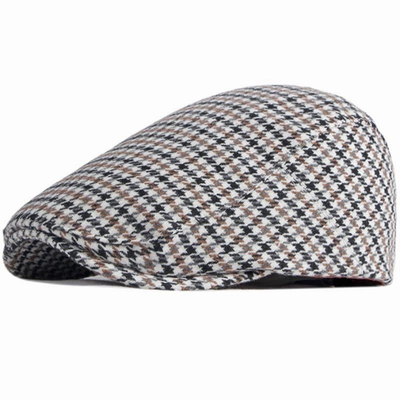 B&T Plaid Houndstooth Flat Cap