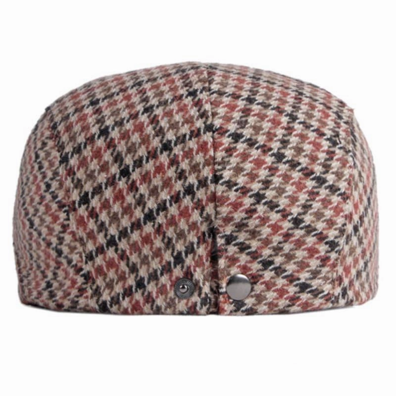 B&T Plaid Houndstooth Flat Cap