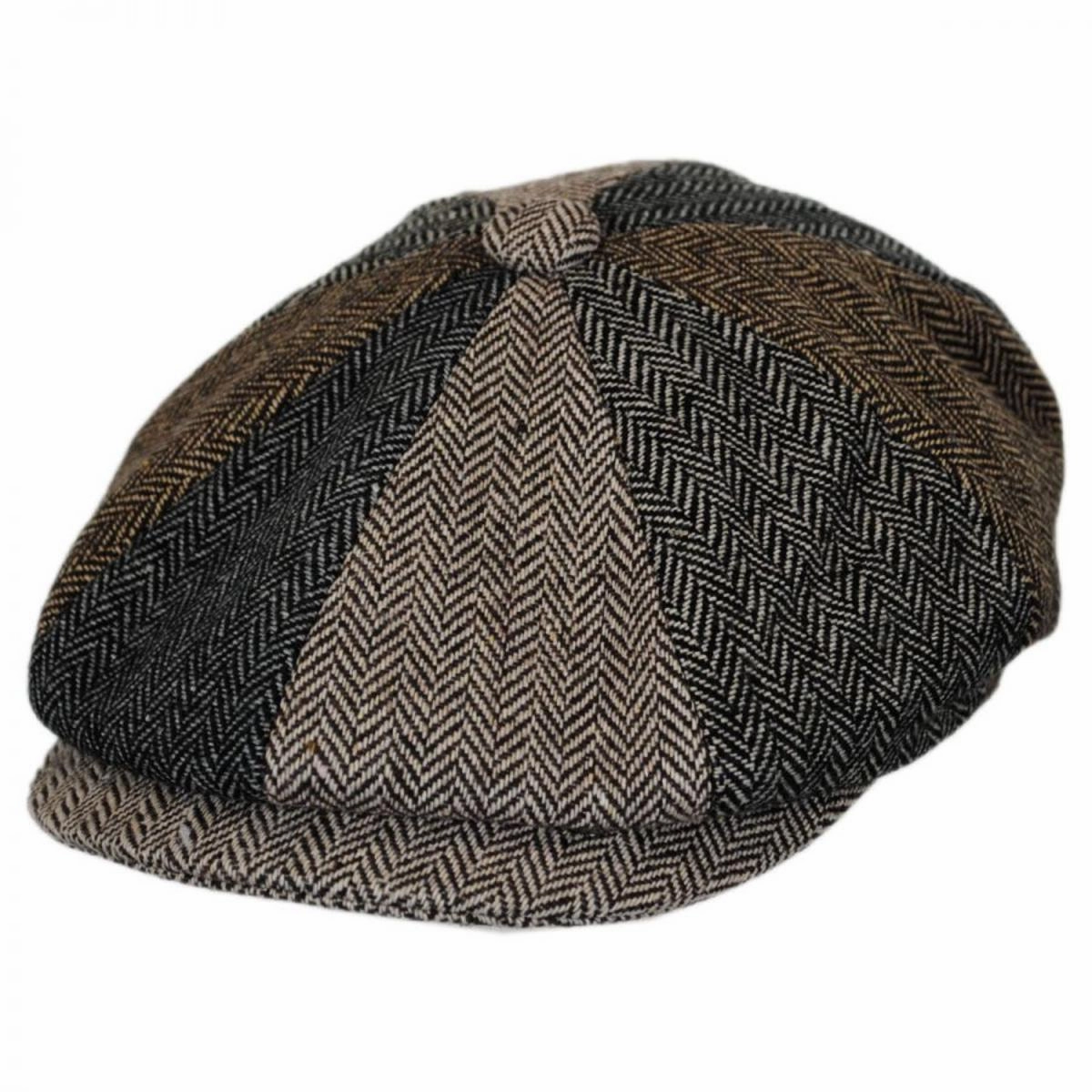 Baby Herringbone Patchwork Wool Blend Newsboy Cap